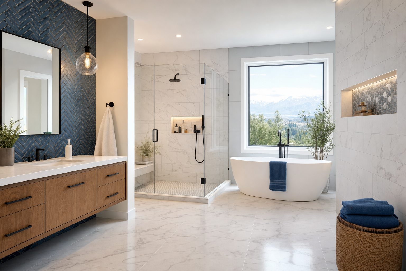 Tile Installation — wide finished-room hero framing